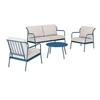 Image de Ensembles canapés, fauteuils et tables de jardin acier bleu 5 pieces 4 personnes