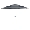 Image de Parasol droit en aluminium 3 strates inclinable manivelle 300/6 cm - grey/gris