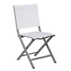 Image de Chaise pliante - THEMA - Aluminium époxy gris - Toile TPEP chiné blanc