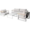 Image de Ensembles canapes fauteuils et tables de jardin GENERIQUE teck beige 4 pieces 81 x 85 cm 5 personnes