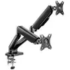 Image de Support double ecran pc standards ou incurvés ergomount dual