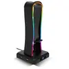 Image de Support de casque gamer RGB Sentinel SOG-STD1 avec 4 Hub USB pour PC/Playstation/Xbox/Nintendo Switch Noir