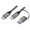 Image de MCL - Câble USB - 24 pin USB-C (M) pour USB type A, 24 pin USB-C (M) - USB 3.2 Gen 2 - 5 A - 2 m - Alimentation USB (100 W) - noir et gris