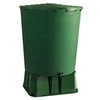 Image de Récupérateur d'eau de pluie rond 500 L + Socle + Kit raccord chéneau - Vert -