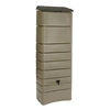 Image de Récupérateur à eau mural 300 L, taupe avec couvercle, robinet, fixation murale et kit raccord chéneau -