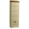 Image de Récupérateur à eau mural 300 L, beige avec couvercle, robinet, fixation murale et kit raccord chéneau -