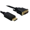 Image de DLH - Câble adaptateur - DisplayPort (M) verrouillé pour DVI-D (M) - 3 m - vis moletées, support 1080p