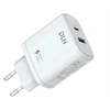 Image de DLH - Adaptateur secteur - 32 Watt - 3 A - PD, AFC - 2 connecteurs de sortie (USB-C, USB) - blanc