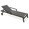 Image de Bain de Soleil Multi-Positions "Ibiza" 210cm Gris Anthracite