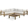 Image de Salon de jardin majorque bois 2 pieces bois 75.5 x 75.5 x 36 cm 5 personnes
