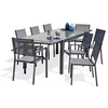 Image de dcb garden Salon de jardin extensible - Lot de 9 pièces - Aluminium gris - 8 personnes - 200 x 100 x 75 cm