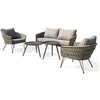 Image de Salon bas de jardin CAPRI 4 places gris anthracite - - CAPRI-S2