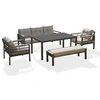 Image de Ensemble repas CAYENNE 7 places en aluminium gris anthracite - - CAYENNE-S3-NOIR