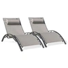 Image de Lot de 2 bain de soleil dcb garden en aluminium gris L. 63 cm H. 30 cm empilable non pliable