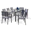 Image de Ensemble Table de Jardin Tolede - 8 Fauteuils - 200-300cm - Gris Anthracite
