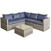 Image de Salon de jardin bavaro jaune resine tressee 3 pieces 73 x 138 x 64 cm 5 personnes