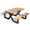 Image de Table de Jardin & 2 Bancs Vancouver - Aluminium & HPL - 150 cm - Gris Anthracite