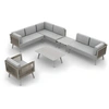 Image de Salon de jardin d'angle MANOSQUE en aluminium gris - DCB - MANOSQUE-S1-GRIS