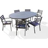 Image de Salon de jardin dcb garden gris 7 pieces 6 personnes 145 x 145 x 75 cm aluminium