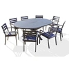 Image de Salon de jardin dcb garden gris aluminium 8 personnes 145.0 x 145 x 75 cm 9 pieces
