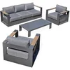 Image de Salon de Jardin 5 Places "Mandelieu" 225cm Gris Anthracite