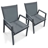 Image de Lot de 2 Fauteuils de Jardin Empilables "Floride" 86cm Gris Anthracite