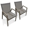 Image de Salon de jardin dcb garden marron 2 pieces 2 personnes 56 x 56 x 56 cm aluminium