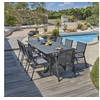 Image de Ensemble repas 8 places 180/240cm en aluminium gris - PALMA
