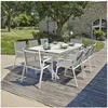 Image de Ensemble repas 8 places 180/240cm en aluminium blanc - PALMA