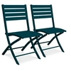 Image de Lot de 2 Chaises de Jardin Pliantes "Marius" 82cm Bleu Canard