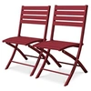 Image de Lot de 2 chaise city garden en aluminium pliable H. 82 cm exterieur rouge