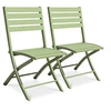 Image de Lot de 2 Chaises de Jardin Pliantes "Marius" 82cm Vert Lagune