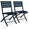 Image de Lot de 2 Chaises de Jardin Pliantes "Marius" 82cm Bleu Marine