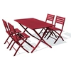 Image de Salon de jardin city garden 4 personnes rouge aluminium 140 x 80 x 73 cm 5 pieces