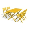 Image de Ensemble table et chaise de jardin city garden aluminium jaune 4 personnes table rectangulaire 140.0 x 80 cm