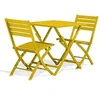 Image de Ensemble Table de Jardin Pliante & 2 Chaises "Marius" 70cm Moutarde