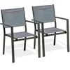 Image de Lot de 2 Fauteuils de Jardin Empilables "Tolede" 87cm Gris Anthracite