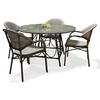 Image de Ensemble de repas 4 places effet rotin marron - MARQUIS