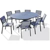 Image de Ensemble Table de Jardin Extensible 6 Chaises 2 Fauteuils Pelosa 145-199cm Gris Anthracite