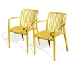 Image de Lot de 2 fauteuils de jardin CITY GARDEN TiagoFT Empilable Moutarde