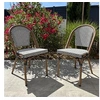 Image de Lot de 2 chaises bistrot marron et bleu - MARAIS
