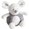 Image de Veilleuse 3 lumières avec musique bruit naturelle Doudou & compagnie Souris Blanc 18/24 cm DC3691