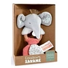 Image de Hochet Elephant et tissus en coton