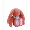 Image de Peluche Doudou & compagnie Lapin Fleurette Rouge 35 cm DC4303