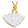 Image de Doudou mouchoir Lapin- 10 cm - Jaune moutarde