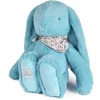 Image de Peluche lapin fleurette turquoise - 50 cm -