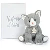 Image de Peluche Bebe chat gris avec boite
