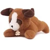 Image de Peluche chien marron allongee lestee - Les P'tits Relax - 22 cm