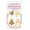 Image de 4 cake topper en bois - Noël