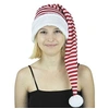 Image de bonnet tricot long sucre orge pompon blanc adulte - 90818